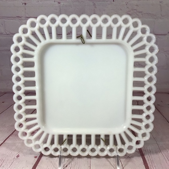 Vintage Other - Vintage Westmoreland White Milk Glass Reticulated Square Plate